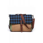 Wholesale Canvas Messenger Bag with Plaid Flap